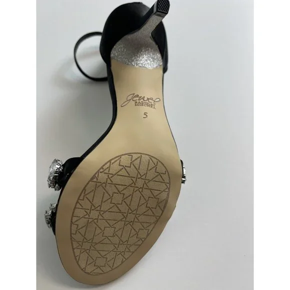 Badgley Mischka Black Heels with Silver Accents - Picture 3 of 5